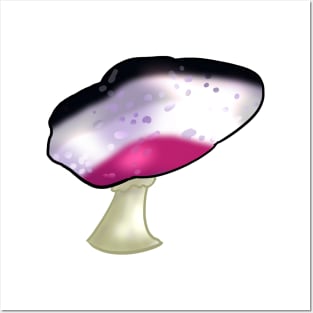 Asexual LGBTQ Pride Flag Mushroom Posters and Art